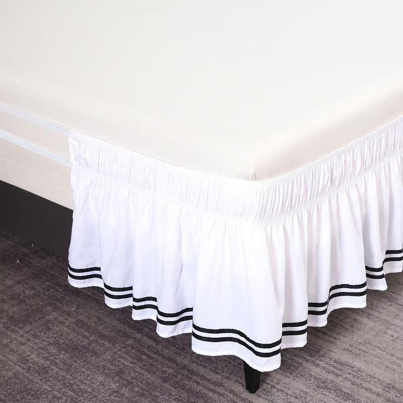 Product Introduction of Solid Color Bed Skirt, 1 Count Adjustable Elastic Bed Skirt, Soft Comfortable Bedding for Bedroom, Hotel Bedding Decoration 3