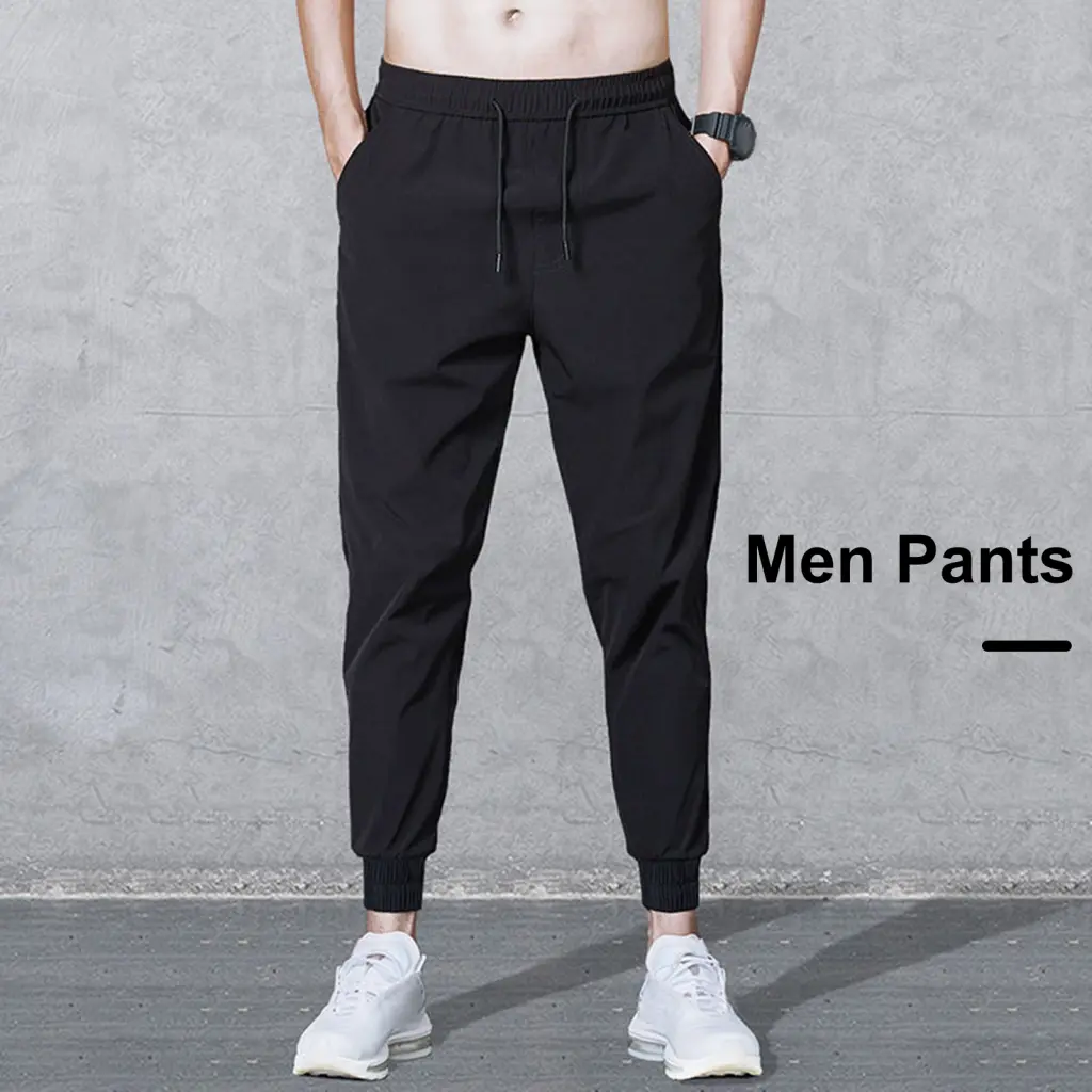 Quần Dài Đến Mắt Cá Chân Cho Nam, HE, Phong Cách Trẻ Trung, Nhanh Khô, Quần Thể Thao, Thiết Kế bó ống, Có Túi Bên Hông, Eo Co Giãn, Thích Hợp Tập Gym, Chạy Bộ, Tập Luyện, Màu Trơn