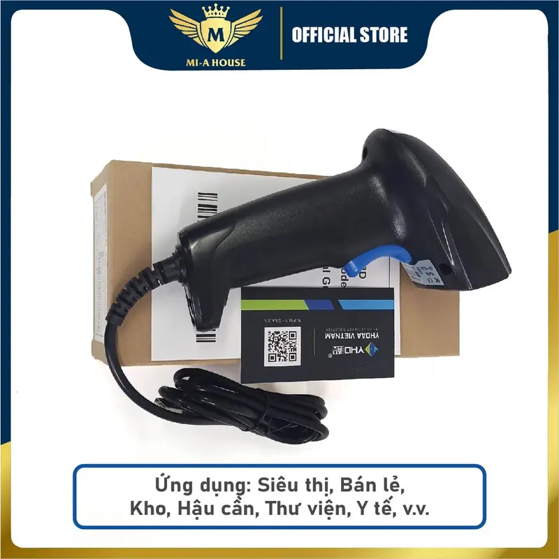 Máy quét mã vạch Qrcode YHD 1100D (2D) có dây - Máy bắn mã vạch 2D có dây cắm cổng USB kết nối Máy tính 4