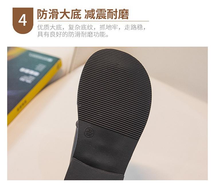 Product Introduction of Spring and Autumn New Black Breathable Casual British Leather Shoes Hollow Velcro Hole Student Soft Bottom Lazy Boy's Shoes 13