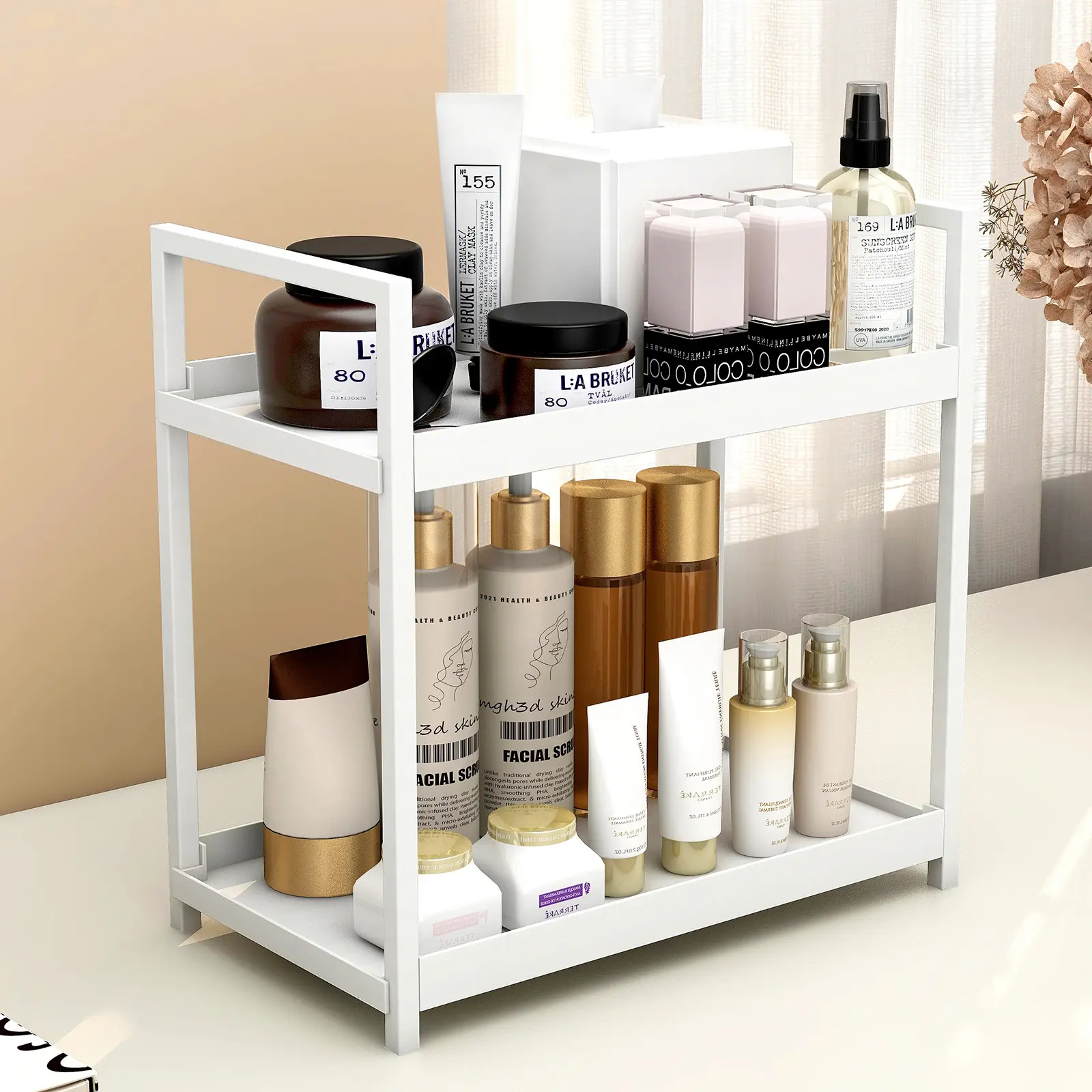 Cosmetics storage rack, desktop storage rack, bathroom skincare product sorting rack, multi-layer dormitory good items