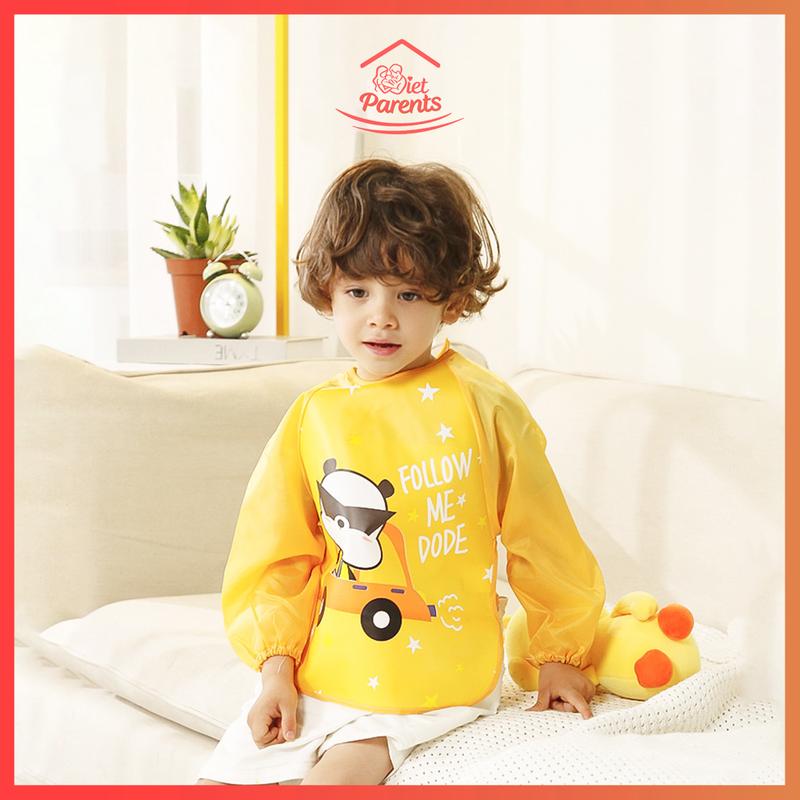 Áo Yếm Ăn Dặm Cho Bé Có Máng Chống Thấm Chống Bám Bẩn Voi