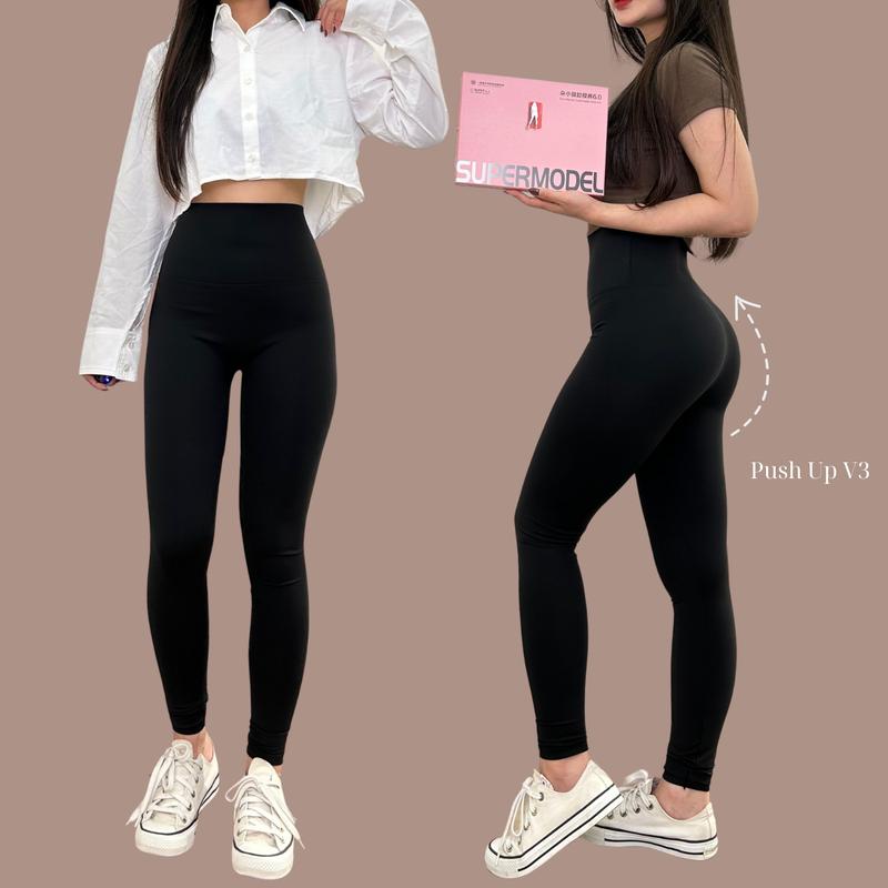 Quần legging Big Size  Đúc Su Kim Cương 6.0 co giãn 4 chiều 1853T Plus IMES SHOP Đen Nữ Pants Umi Women có thể giặt máy, giặt bằng nước lạnh 2xl