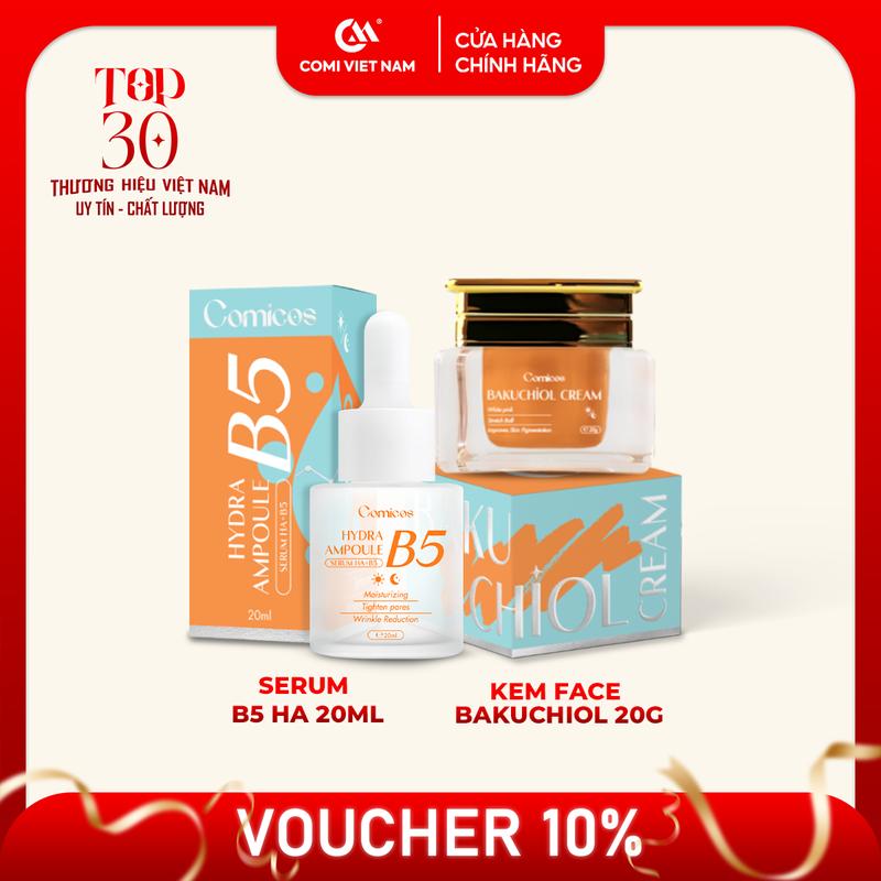 Combo Up Size Kem Face Huyết Yến Bakuchiol + Tinh Chất Cấp Ẩm Serum B5 HA (20g) - Skincare
