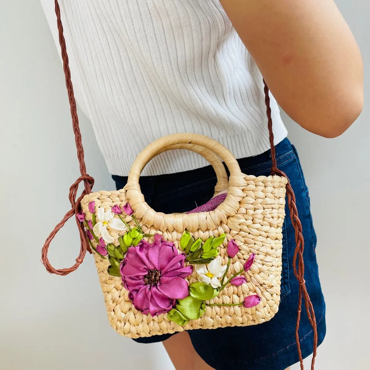 Túi lục bình tam giác mini xinh xắn cho các bé đeo chéo tiện dụng cho bé đựng đồ đi chơi đi du lịch
