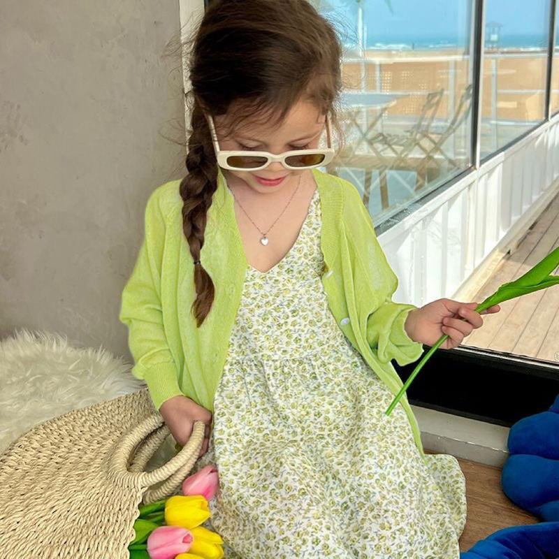 Áo Cardigan Dệt Kim, Màu Trơn Áo Khoác Chống Nắng, Quần Áo Trẻ Em Mùa Hè, Phong Cách Phương Tây Của Trẻ Sơ Sinh, Nhẹ, Thoáng Khí, Dễ Phối Đồ, Áo Sơ Mi Điều Hòa Không Khí, Hàng Đầu 6