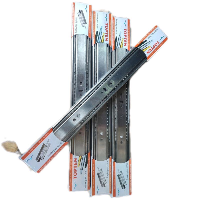 Ray trượt ngăn kéo INOX 3 tầng bản rộng 45mm chịu lực tốt