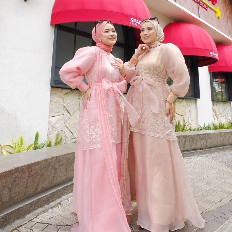 Orenji Agnessia Dress Organza Bordir 2