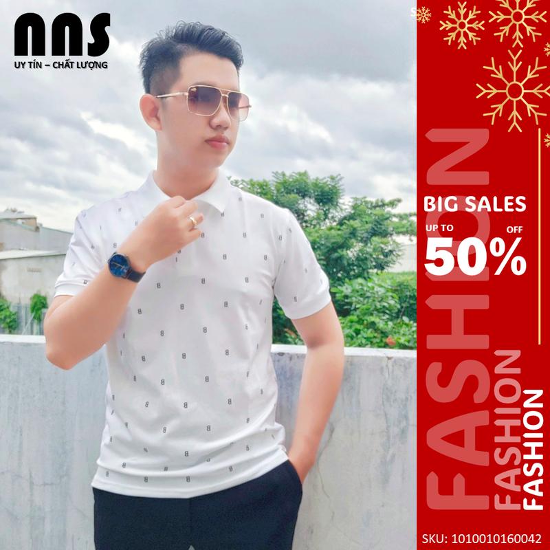 NNS Áo Polo Sticker Chữ B Chất Vải Poly Loại Một (Đen, Xanh, Trắng) Menswear Nam Có Cổ 0