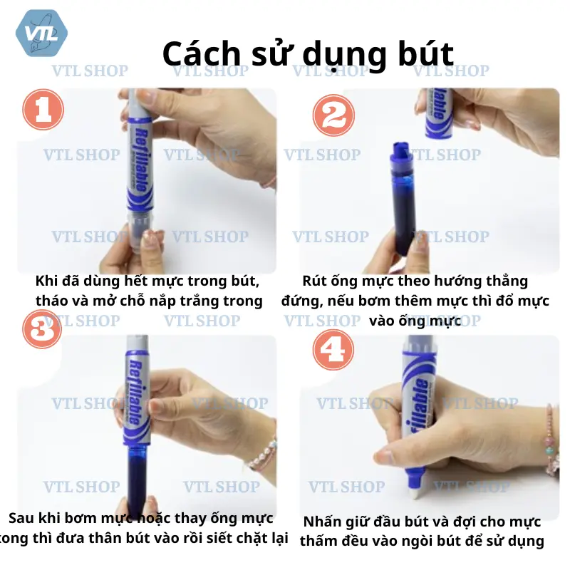 Bút lông viết bảng nhấn G206D - Bút lông viết bảng trắng xóa được dễ dàng - Bút viết bảng VTL Shop 8