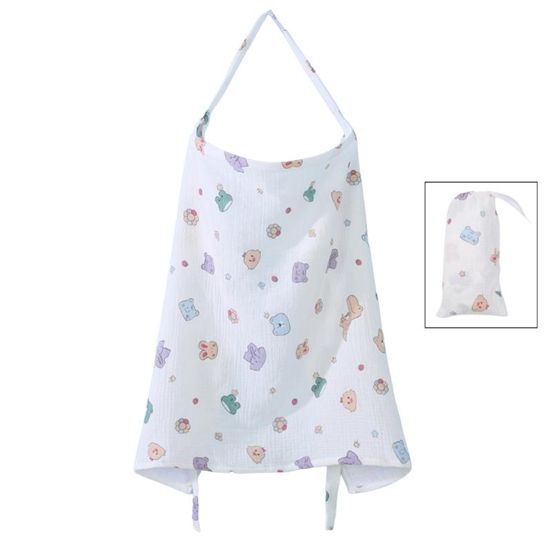 WANG Practical Stroller Blanket Cotton Nursing Cloth Lovely Breastfeeding Apron Gift 7