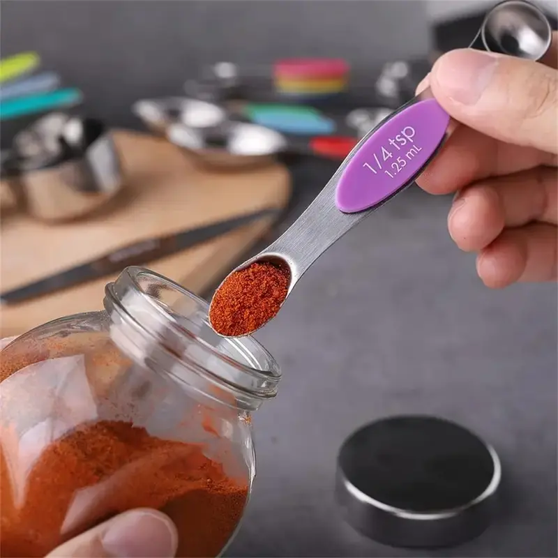 Stainless Steel Measuring Spoon Set, 17pcs/set Double Head Magnetic Measuring Spoon, Kitchen Measuring Utensils for Baking, Cooking 4