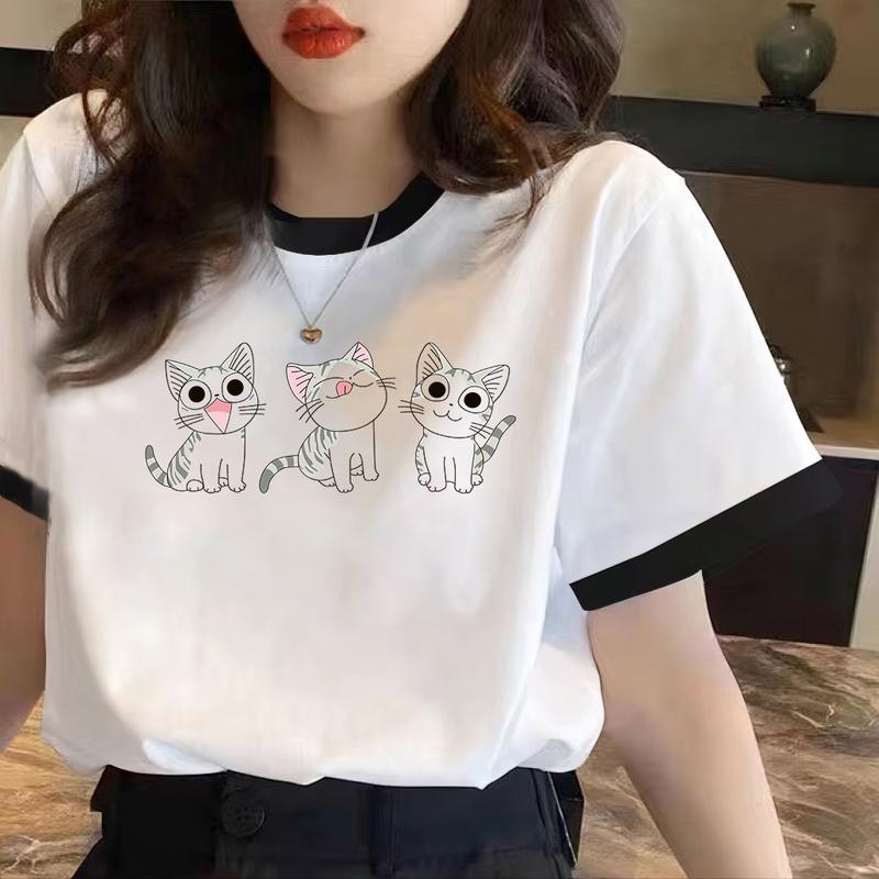 Áo Thun Nữ Ngắn Tay Phong Cách Hàn Quốc Màu Trắng, Thường Ngày, Phong Cách Mới Mùa Hè 2024, Dáng Rộng Vừa Vặn, Ngoại Cỡ, Thích Hợp Cho Học Sinh, Thời Trang 5