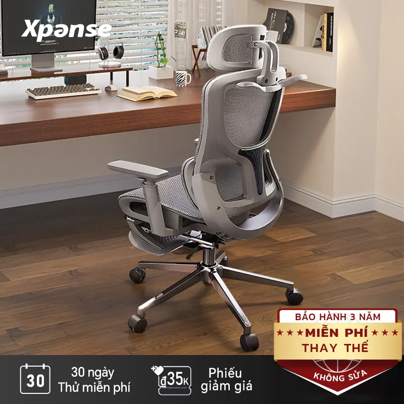 【Xpanse LS918】Ghế công thái học ghế văn phòng có đệm chân, chân thép nâng cấp