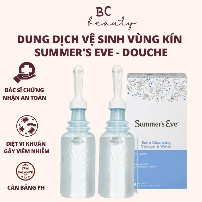 Bộ Dung Dịch Thụt Rửa Vệ Sinh Sạch Sâu Vùng Kín Summer's Eve Douche | Sản Phẩm Lẻ Không Hộp (Ống 133ml) Nữ Nữ