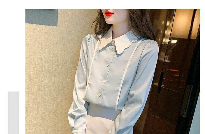 Product Introduction of Áo Voan, Dài Tay, Phong Cách Mùa Thu, Quần Áo Mùa Thu Nữ Chuyên Nghiệp, Hàng Mới Về 2024, Thời Trang Và Sành Điệu, Áo Sơ Mi Nữ Women Top Shirt 16