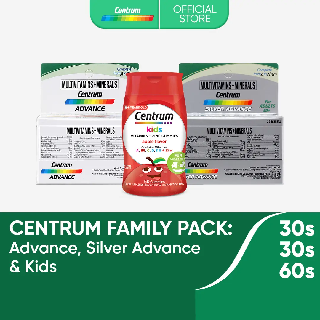 Centrum Sample Pack Centrum Family Pack: Centrum Silver Advance 30s + Centrum Advance 30s ...