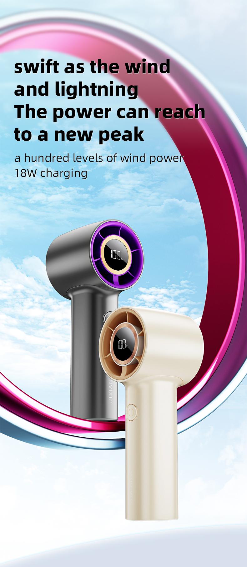 Product Introduction of Quạt tốc độ cao Cầm Tay 3 tốc độ, Có Thể Điều Chỉnh 150000RPM, Sức Mạnh Siêu Mạnh, Sạc Lại Được, Quạt Turbo Cầm Tay Usb Mini, Thích Hợp Để Làm Sạch Không Khí, Hàng Mới Về Phụ Kiện 0