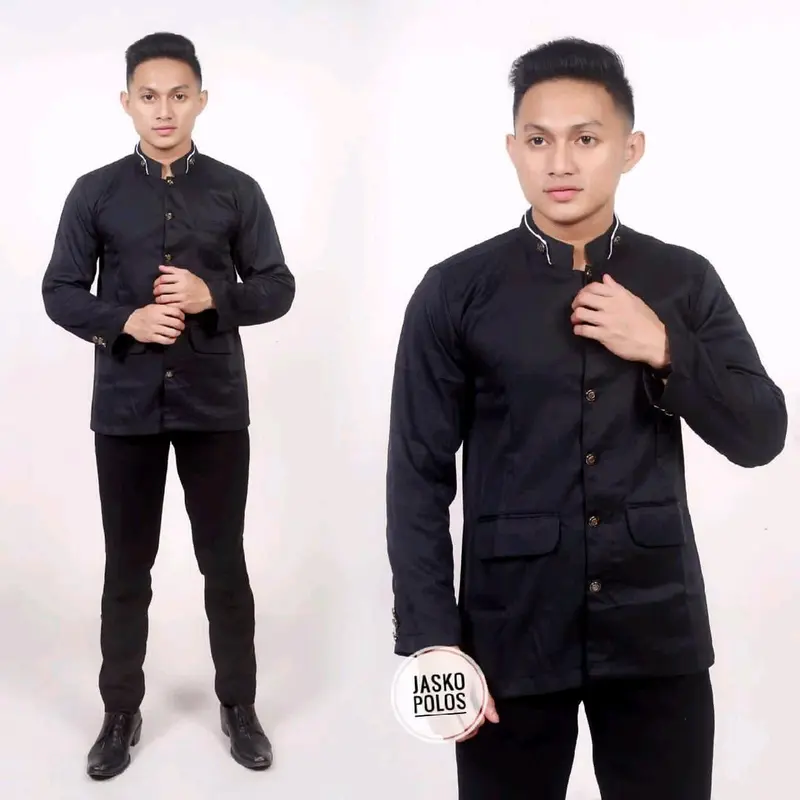 JASKO POLOS Koko Panjang Baju Pria Muslim Tebal Seragam Putih 6