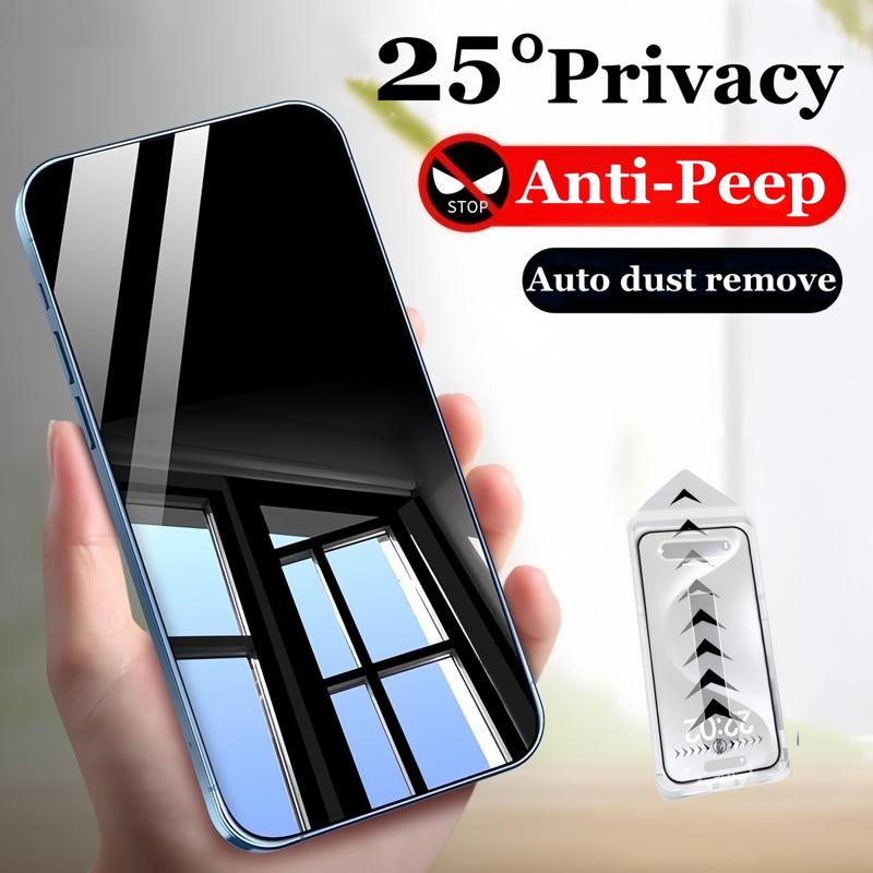 Kính Cường Lực, Chống Gián Điệp, Lắp Đặt Nhanh, Dành Cho iPhone 11, 12, 13, 14, 15, 16, Pro Max, Plus Và 16e, Bảo Vệ Màn Hình, Chống Nhìn Trộm, Không Có Bụi, Bao Gồm Hộp Lắp Đặt