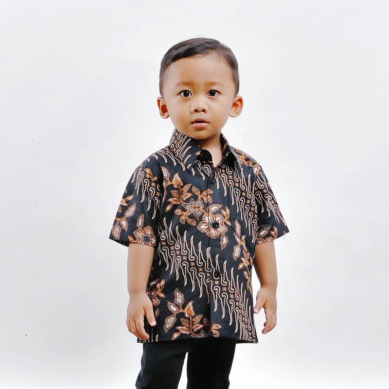 kemeja batik anak laki laki lengan pendek Katun Seragam 4