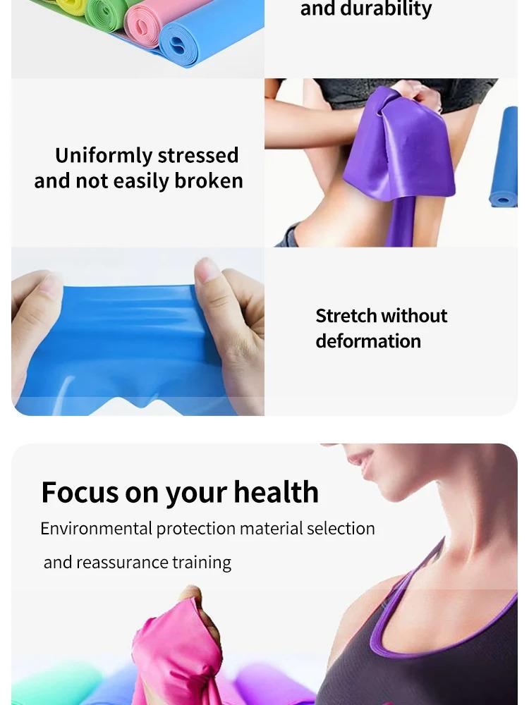 Product Introduction of 1 Pc TPE Yoga Tension Sheet Elastic Band Fitness Exercise Resistance Band Pilates Resistance Band for Home Gym Fitness Training 8