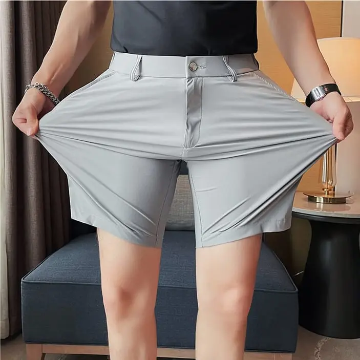 Celana pendek cowok short pants dewasa kasual polos slim fit bahan elastis