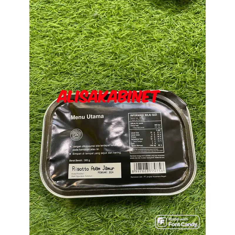 Ransum Nasi Naraga Jatah TNI Ecer 1 Nasi Risotto Ayam Jamur