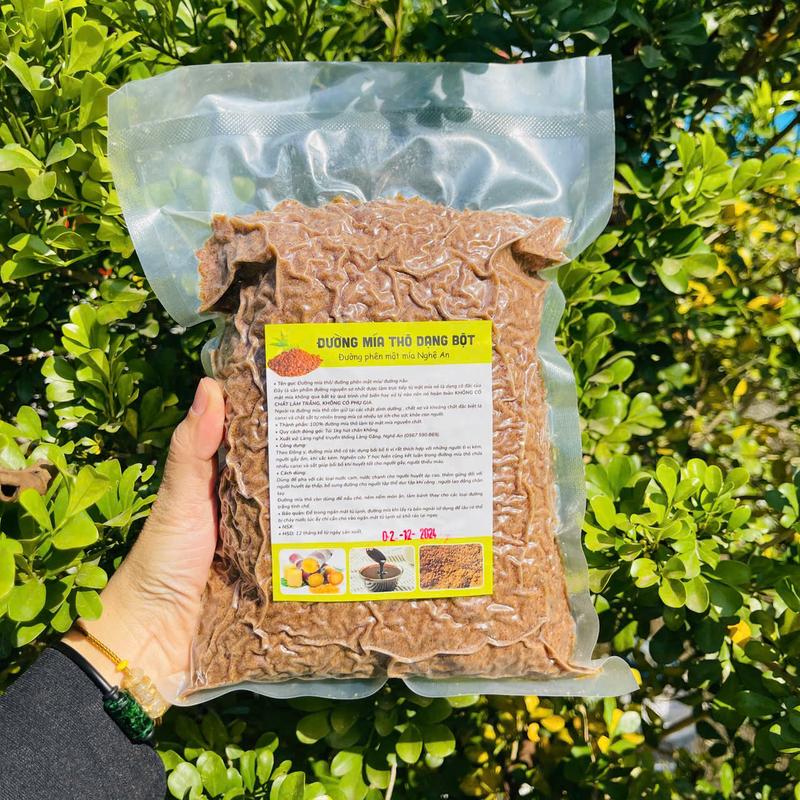  Đường Nâu Đường Mía Thô Dạng Bột Được Cô Đặc Từ Mật Mía Nguyên Chất Túi 1Kg Hút Chân Không 