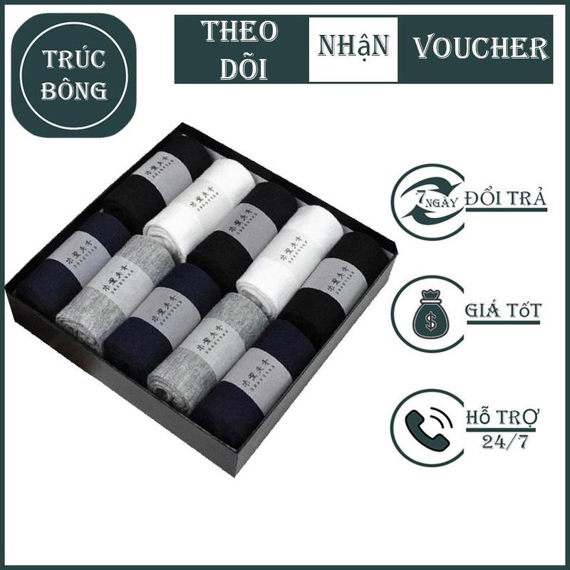 Hộp 10 đôi tất cổ ngắn chống hôi chân loại tốt - vớ chân, tất nam Menswear