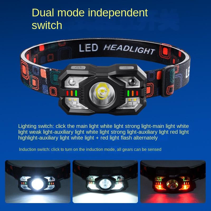 Intelligent Induction Small Headlight Multi-Function Rechargeable Outdoor Head-Mounted Flashlight 1