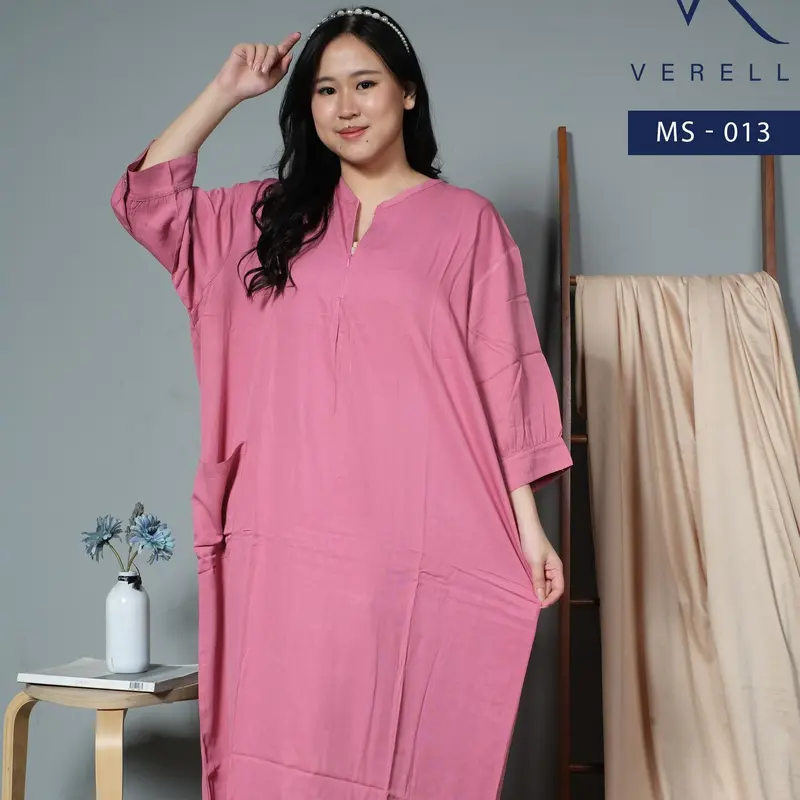 gamis terbaru tangan panjang 7/8 busui resleting kekinian bahan rayon MS-044 1