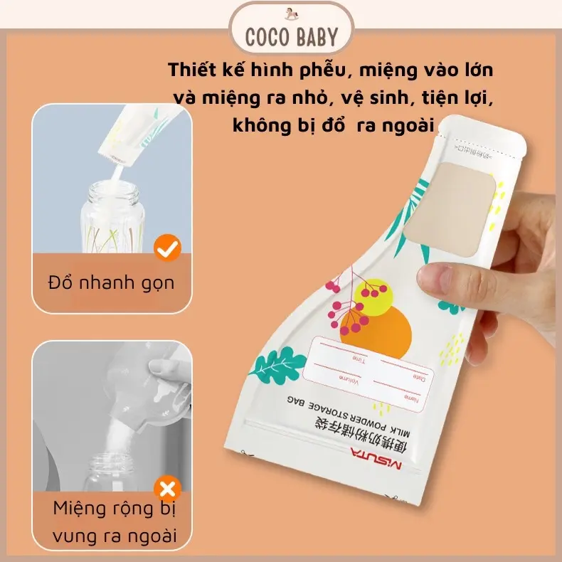 Túi đựng Sữa bột 1 túi đựng 50g Sữa bột Trữ Sữa 8