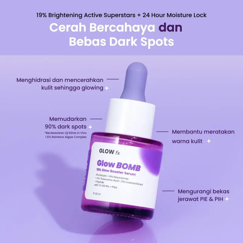 GLOW FX Glow Bomb Serum | Acne Pure Serum - Serum Glowing & Bekas Jerawat 19% Brightening Power ACNE SERUM GLOWFX GLOW FX Acne Pure Serum - Serum Untuk Jerawat GLOWFX ACNE BOMB SERUM 2