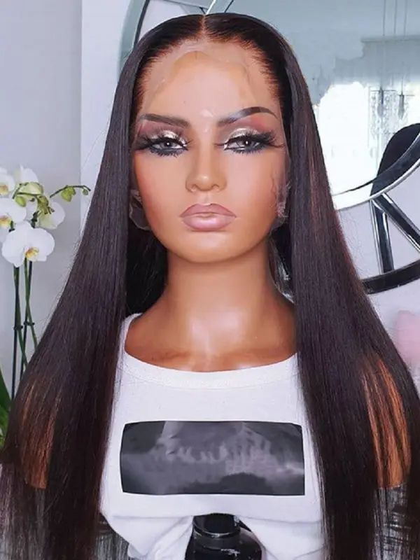 32 Inch Long Black Straight Lace Front Wigs with Baby Hair for Women, Synthetic Wigs for Party, Daily Use, Striking Natural Fluffy Hair Wigs for Women & Girls 2