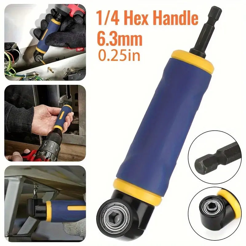 High Quality 90 Degree Right Angle Drill Adapter High Efficiency Standard Hex Extension Screwdriver Socket Holder