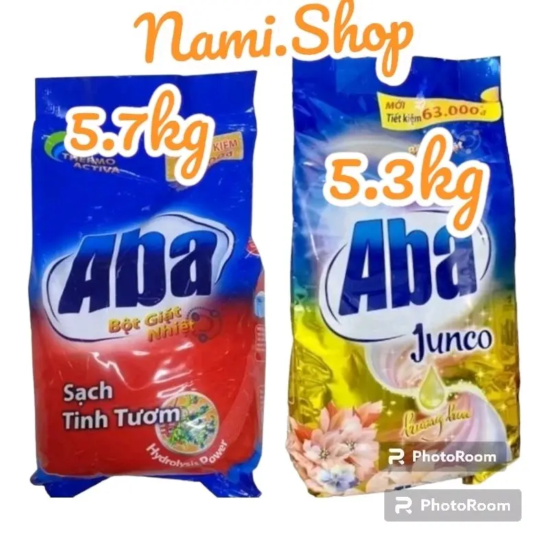 Bột Giặt Nhiệt aba túi 5.3kg & 5.7kg sạch tinh tươm Làm Sạch