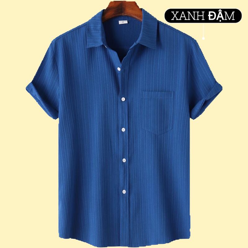 ÁO SƠ MI ĐŨI VÂN NAM SIÊU MÁT 2024 MẶC ĐI LÀM ĐI CHƠI ĐỀU THOẢI MÁI sominam  dep áo omi đi làm văn phòng thường Menswear Shirt