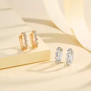Anting Wanita Lapis Emas Hoop Emas Sense Anting Rantai Berlian Hoop Untuk Aksesoris Fashion Y818