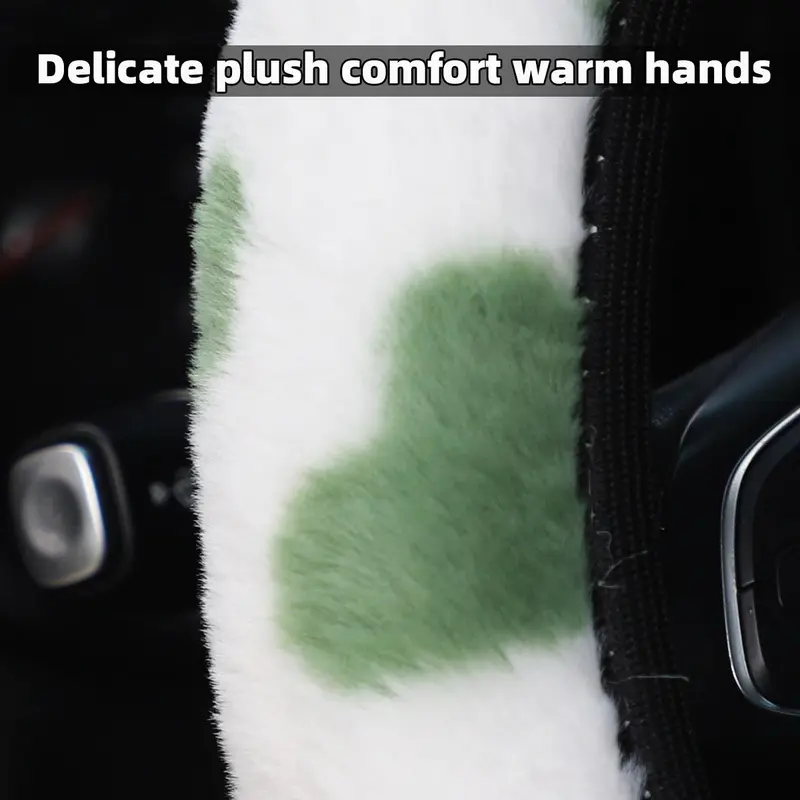 Car Steering Wheel Cover, Cute Heart Pattern Steering Wheel Cover, Car Interior Accessories For Daily Life 6