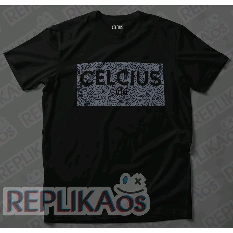 T-shirt Celcius Idn - 8238 new whiteresd best seller | Baju celcius distro unisex Hitam Putih Katun 2