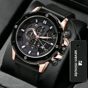 SEVEN MINUTE M729L JAM TANGAN PRIA ORIGINAL TALI KULIT TANGGAL TAHAN AIR