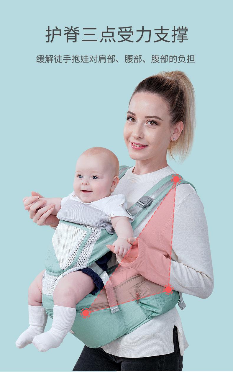 Product Introduction of In Stock Baby Carrier for Going out Baby Carrier Convenient in Stock Baby Carrier for Going out Baby Carrier Convenient Baby Carrier for Waist Stool Storage Baby Waist Stool Waist Stool Horizontally Holding Style Front and Back Two Use Baby Holding Artifa 7