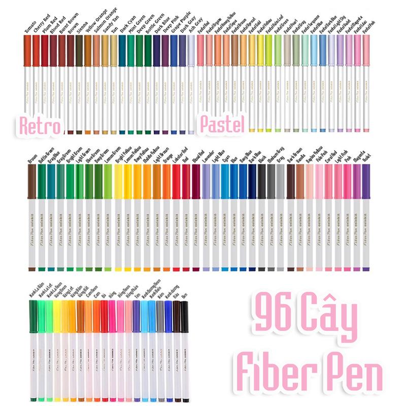 Bút lông màu Fiber Pen Thiên Long Colokit - Combo bút lông màu 40 56 76 cây ngòi cao cấp dễ dàng rửa sạch an toàn