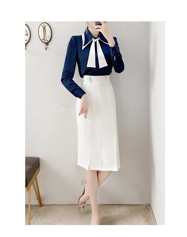 Product Introduction of Commuter Business Suit Women's 2024 New Women's Fashion Temperament Shirt with Skirt Two-Piece Set 16