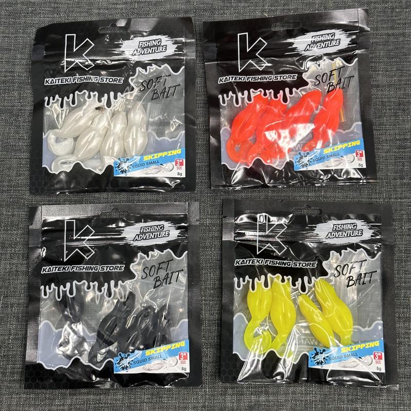 MỒI MỀM CÂU LURE SKIPPING MỰC NHỎ - KÈM LƯỠI Fishing Đi Câu Bắt Cá Câu Cá Nam