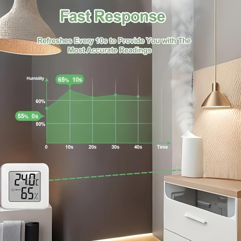 Mini LCD Digital Thermometer, Battery Powered Temperature & Humidity Monitor, Household Appliance Parts for Indoor/Lawn/Garden 7