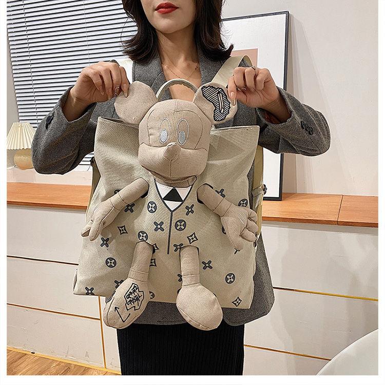Product Introduction of Ba Lô Vải Bố Búp Bê Mickey, Thời Trang, Phong Cách Phương Tây Thường Ngày Sức Chứa Lớn, Thích Hợp Đi Du Lịch, Túi Đi Học Học Sinh, Hàng Mới Về Năm 2024 Nam Bag Backpack Đeo Vai 22