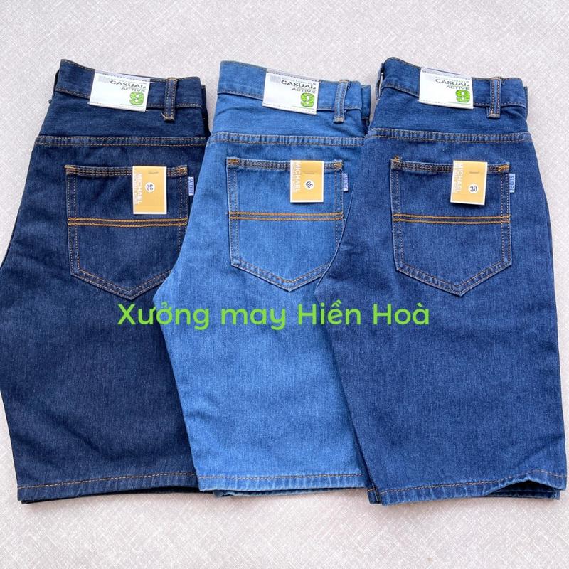 Combo 3 Quần short jean nam Hiền Hoà ống suông đơn giản quần short bò ngắn ống rộng 