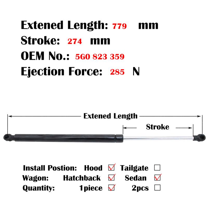 Product Introduction of Car Exchange Hood Cover Lifting Support Strut Bar for VW Golf7 Golf 7 7.5 2014-2015 2016 2017 2020 Hydraulic Rod Damper Absorber 1